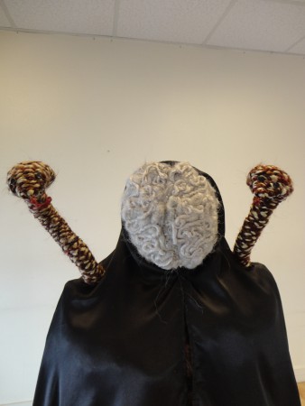 Vu de près : “Zahak'', Installation de cheveux naturels, synthétiques et Tchador, 2013.